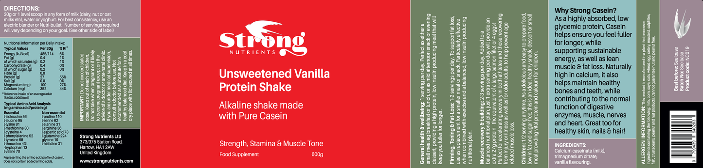 Casein Protein - Unsweetened Vanilla est Back in stock November 17th. Preorder now!