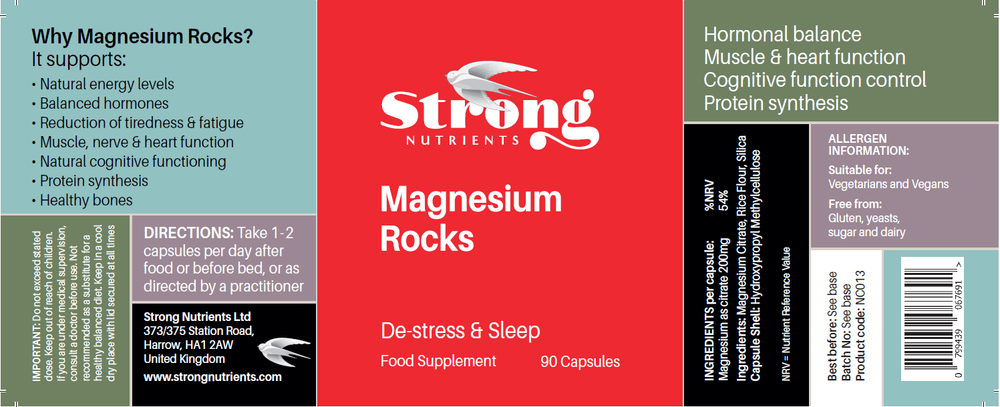 Magnesium Rocks - 200mg Capsules.