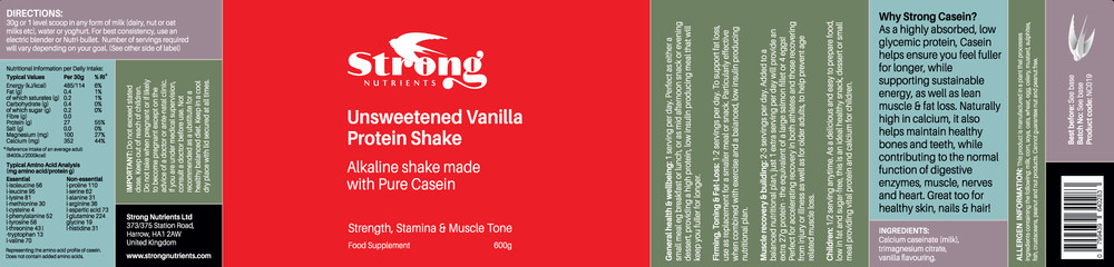 Casein Protein - Unsweetened Vanilla